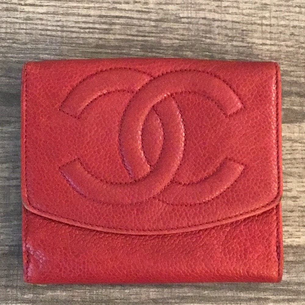 Chanel Red Leather Wallet